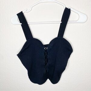 Urban outfitters ribbed black top